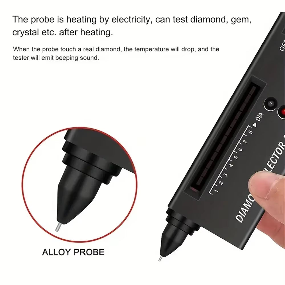 Diamond Tester Portable Gemstone Selector Tool LED Indicator Accurate Reliable Jewelry Test Tool for Jewelry Jade Ruby