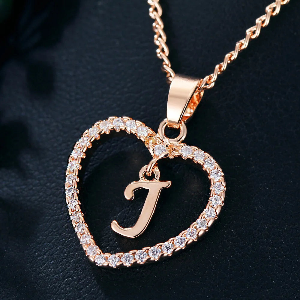 Letter Necklace 26 Letter Zircon Love Necklace Jewelry Love Pendant