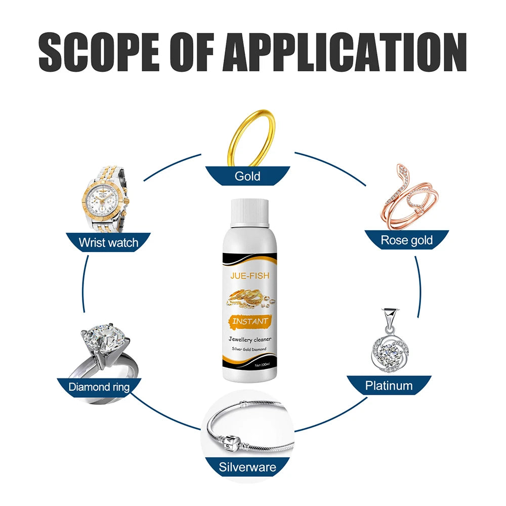 100Ml Jewelry Cleaner Silver Jewelry Necklace Ring Clean Polishing Spray Ring Care Washing Fluid Multi-Function Cleaner