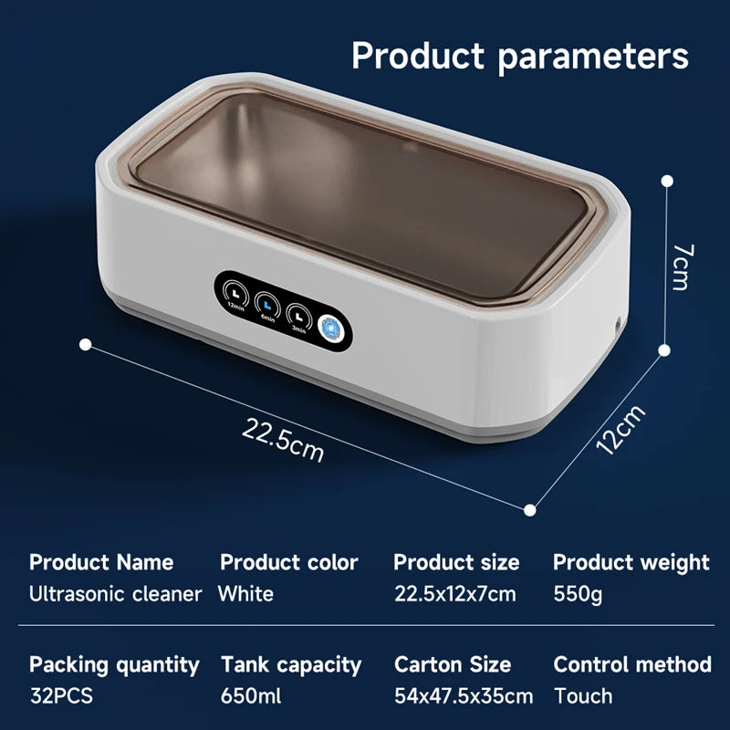 Xiaomi Ultrasonic Cleaner Portable Household Large Capacity 650ML Glasses Jewelry Braces Professional Cleaning Machine