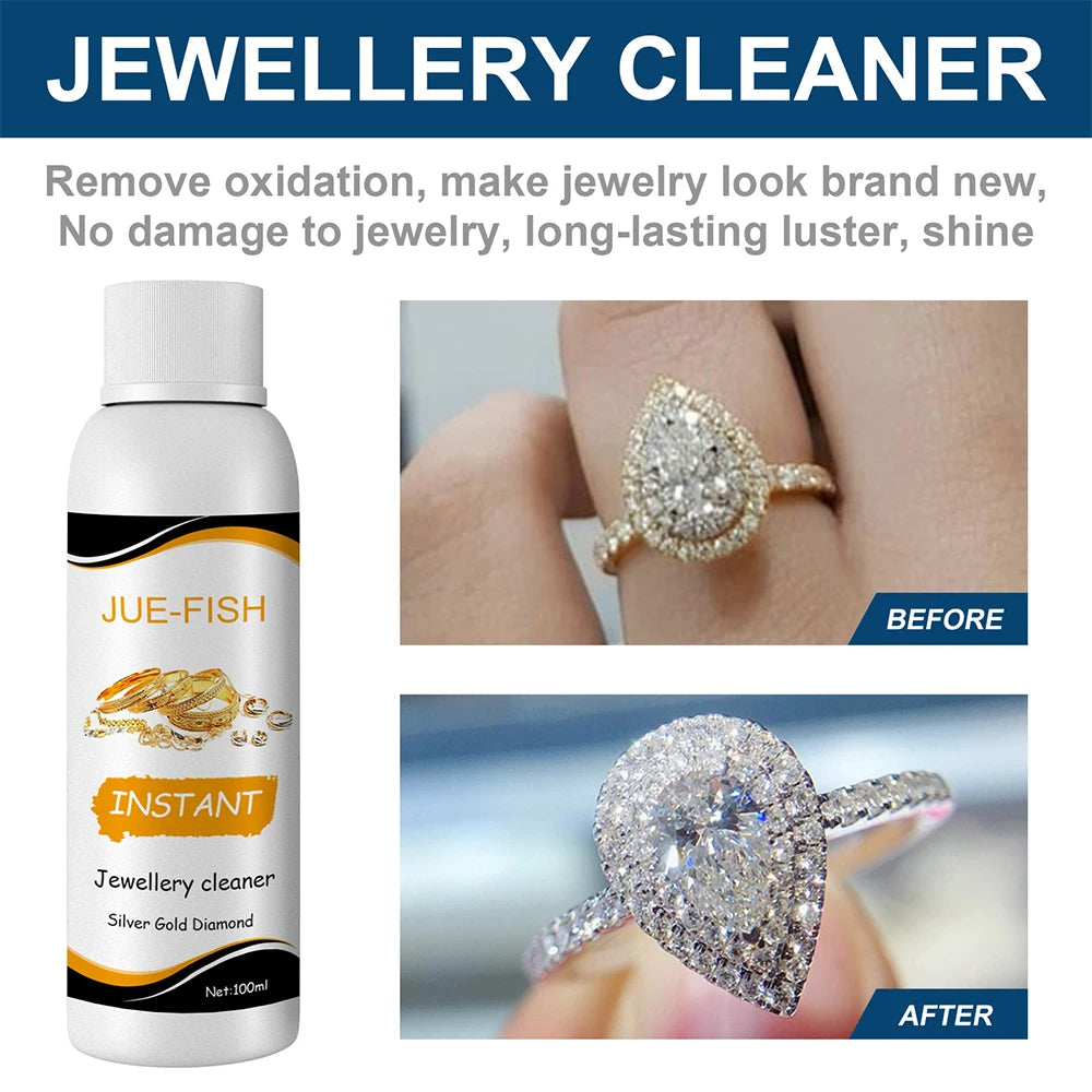 100Ml Jewelry Cleaner Silver Jewelry Necklace Ring Clean Polishing Spray Ring Care Washing Fluid Multi-Function Cleaner