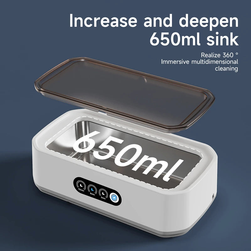 Xiaomi Ultrasonic Cleaner Portable Household Large Capacity 650ML Glasses Jewelry Braces Professional Cleaning Machine
