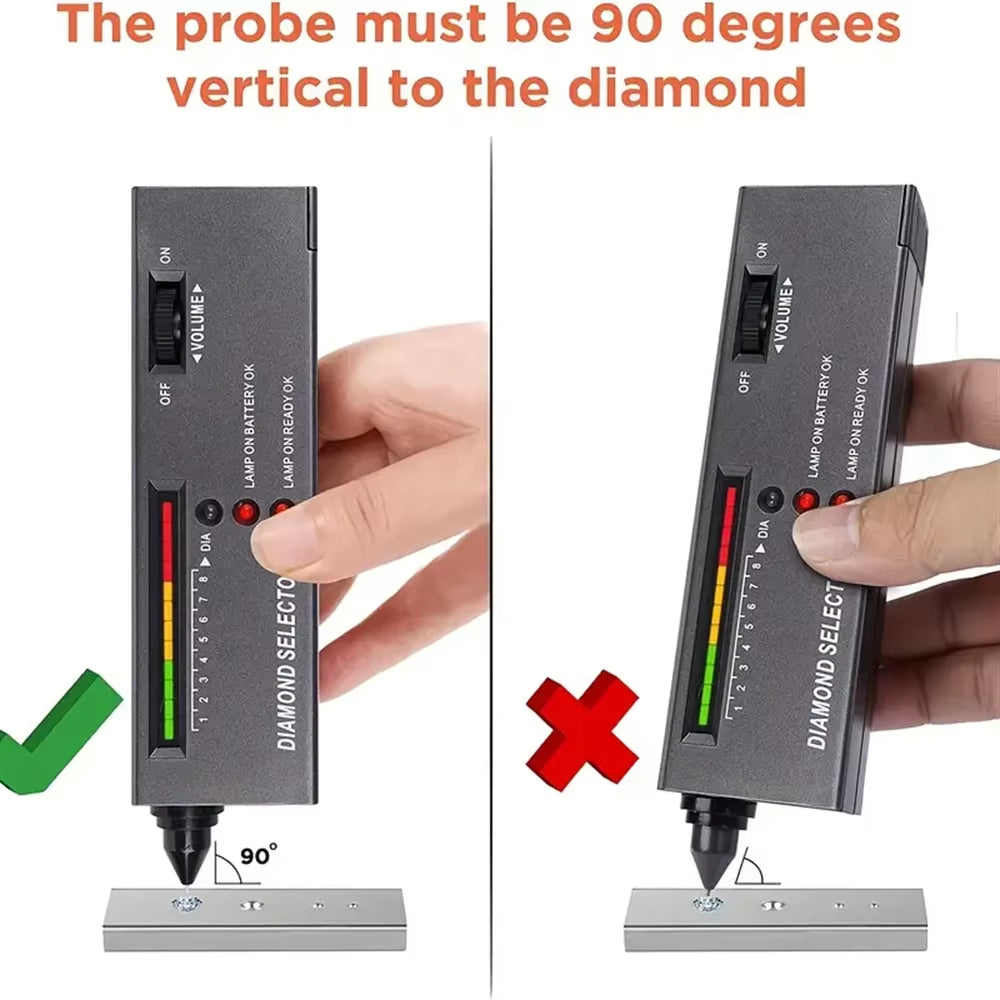 Diamond Tester Portable Gemstone Selector Tool LED Indicator Accurate Reliable Jewelry Test Tool for Jewelry Jade Ruby