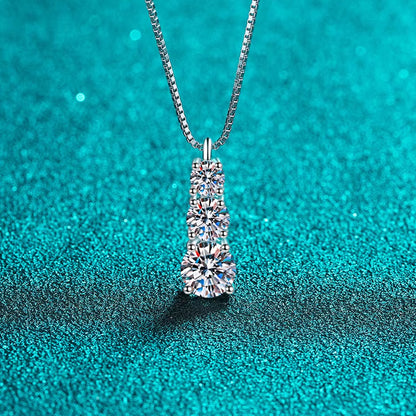 D VVS1 Moissanite Diamond Necklace for Woman Wedding Jewely with GRA 925 Sterling Sliver Plated 18K White Gold Necklace