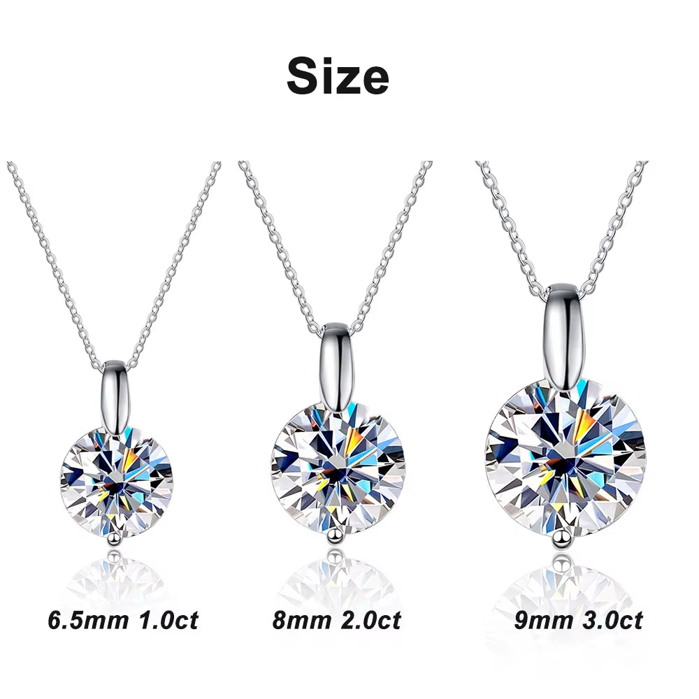 D VVS1 Moissanite Necklace Diamond Pandent 1-3Ct GRA Certified S925 Sterling Silver 18K Necklaces for Women Dainty Gift