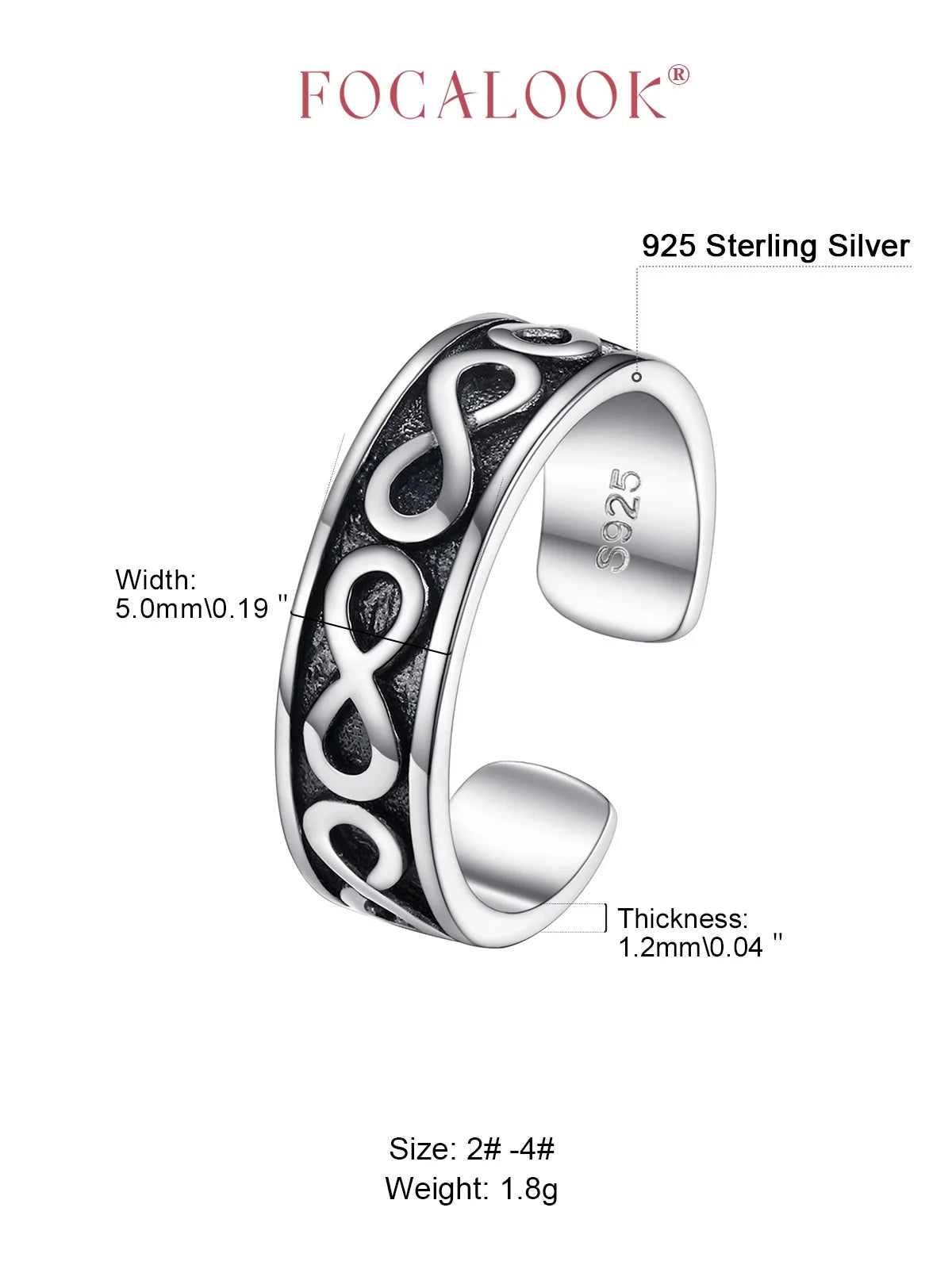 Infinity Toe Ring for Women 925 Sterling Silver Adjustable Open Toe Band Ring Hypoallergenic Beach Foot Jewelry Gift for Summer Holiday