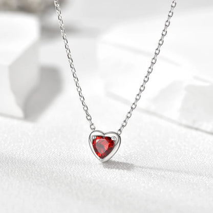 Women 925 Sterling Silver Birthstone Love Heart Necklace, Jewelry Gifts for Women Mom