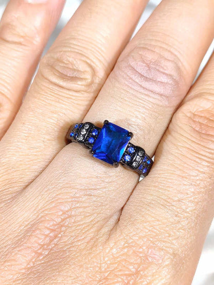 Couple Rings Matching Rings 1CT Blue CZ Women'S Wedding Ring Wedding Band