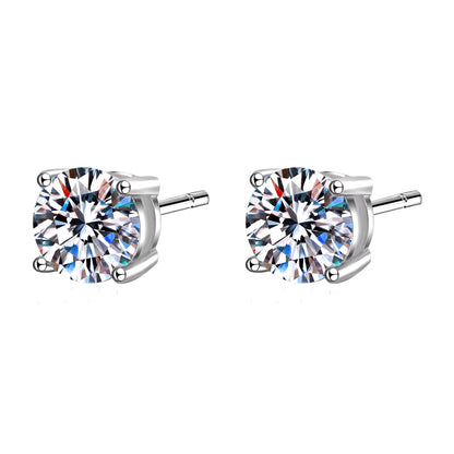 2.0Ct Moissanite Earrings for Women Lab Grown Diamond Ear Studs 925 Sterling Silver Fine Jewelry Gift